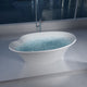 70" Polystone Pond Free-Standing Bathtub, Glossy White, No Faucet