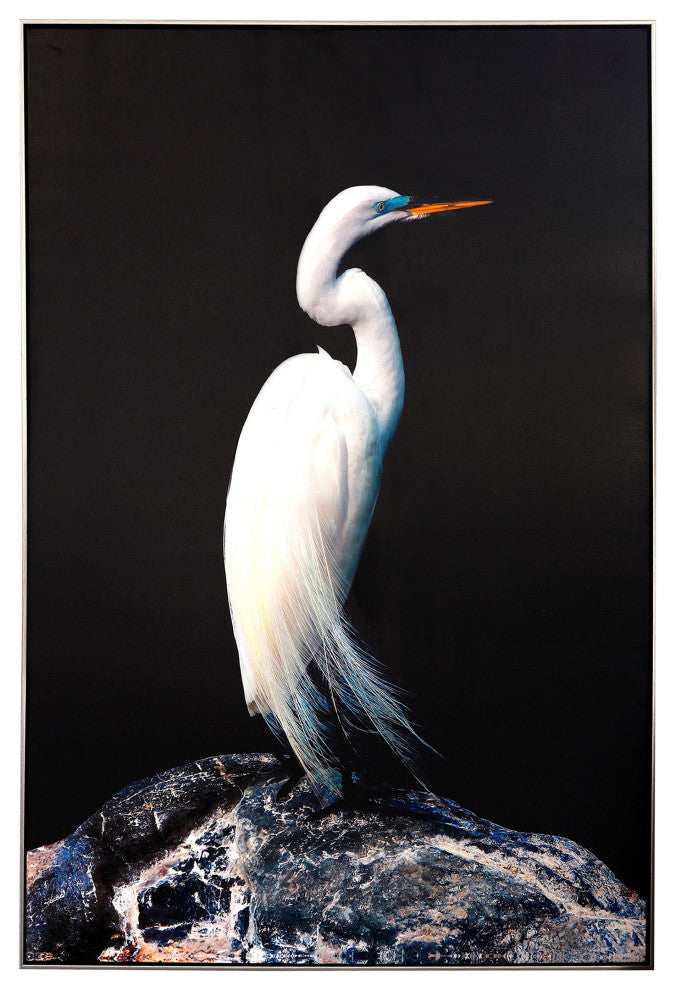 Heron Silhouette SigH Framed Canvas Print, 40"Wx60"H2"D