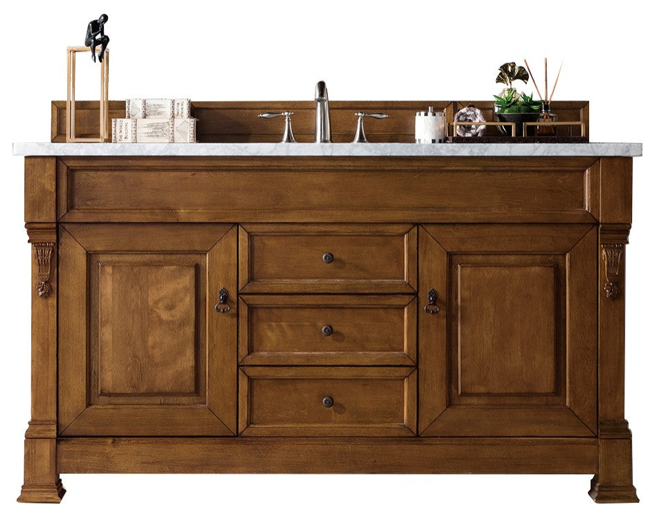 James Martin 147-114-5371-3AF 60" Country Oak Vanity With Solid Surface Top