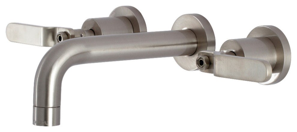 Kingston Brass KS8128KL Two-Handle Wall Mount Bathroom Faucet, Brushed Nickel