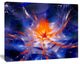 Colorful Glowing Space Flower Fractal, Extra Large Floral Wall Art, 20"x12"