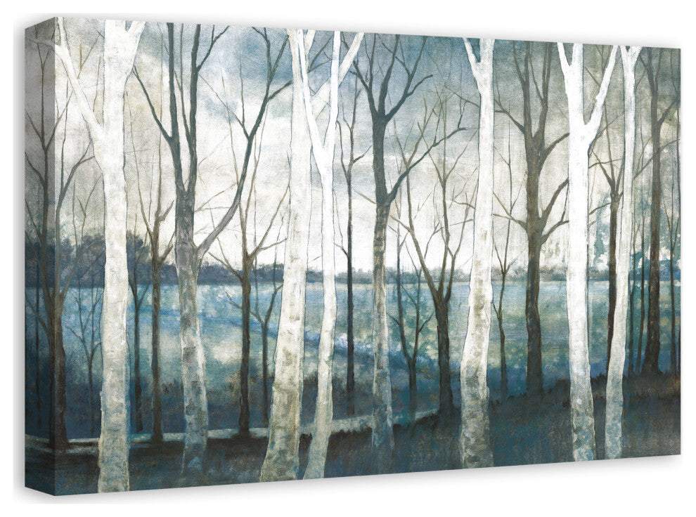 Tree Path Blue Landscape 24x16 Canvas Wall Art