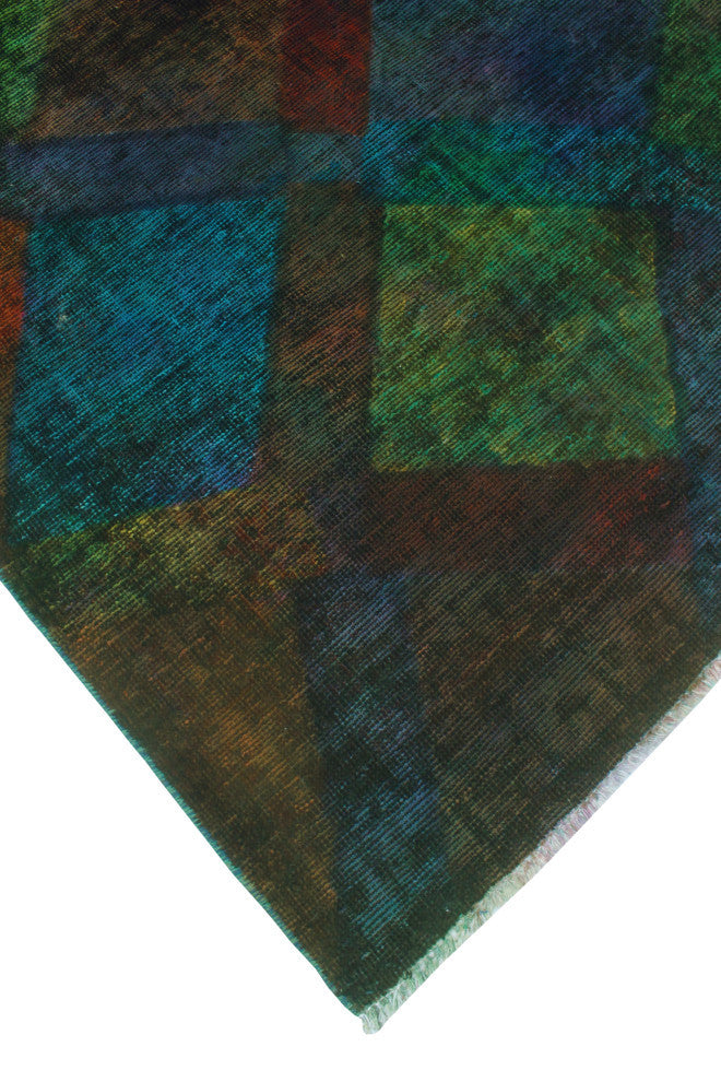 Vintage Rainbow-Dye Martyn Orange/Purple Runner, 3'3 x 6'8