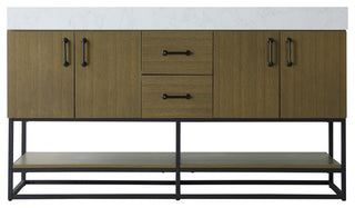 Home Living 60" Double Bathroom Vanity, Chestnut Brown