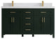 Cambridge 60 Double Bathroom Vanity in Dark Forest Green 2" Empira Quartz