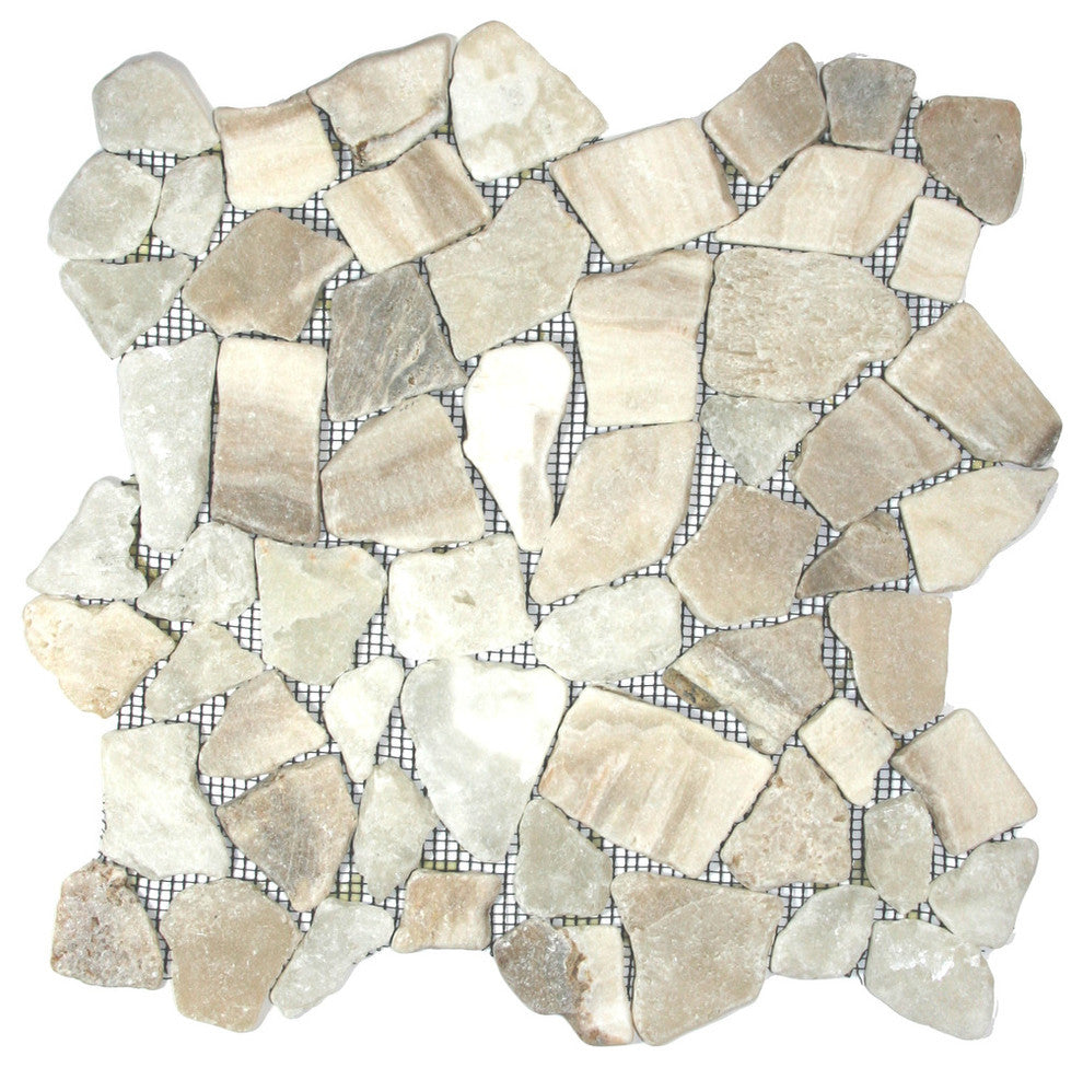 Mixed quartz mosaic tile, eco-friendly, 12x12 inch sheet, for shower, bathroom