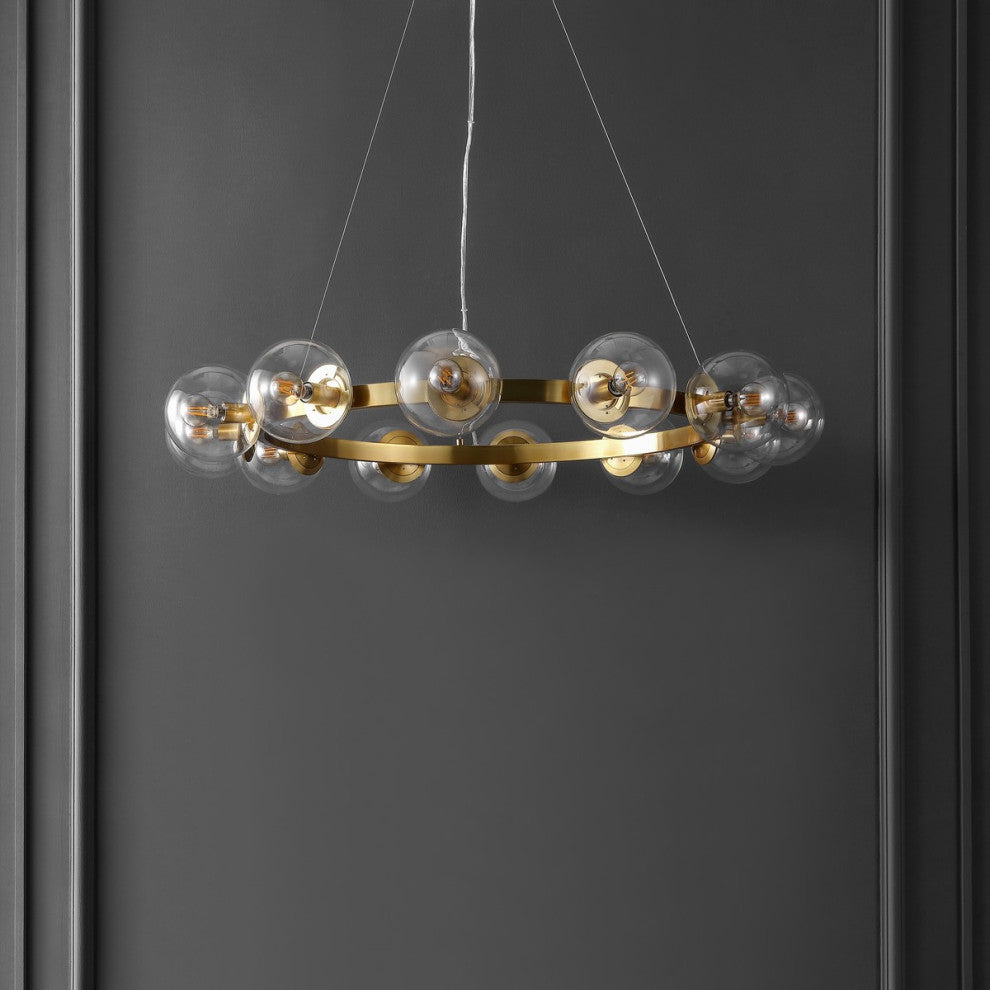 Safavieh Rylian 12 Lt 38" Chandelier, Brass