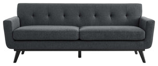 Engage Herringbone Fabric Sofa, Charcoal