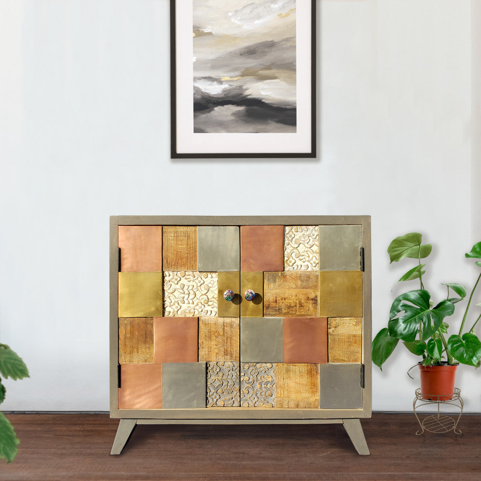 Picasso Mango Wood Cabinet with 2 Doors