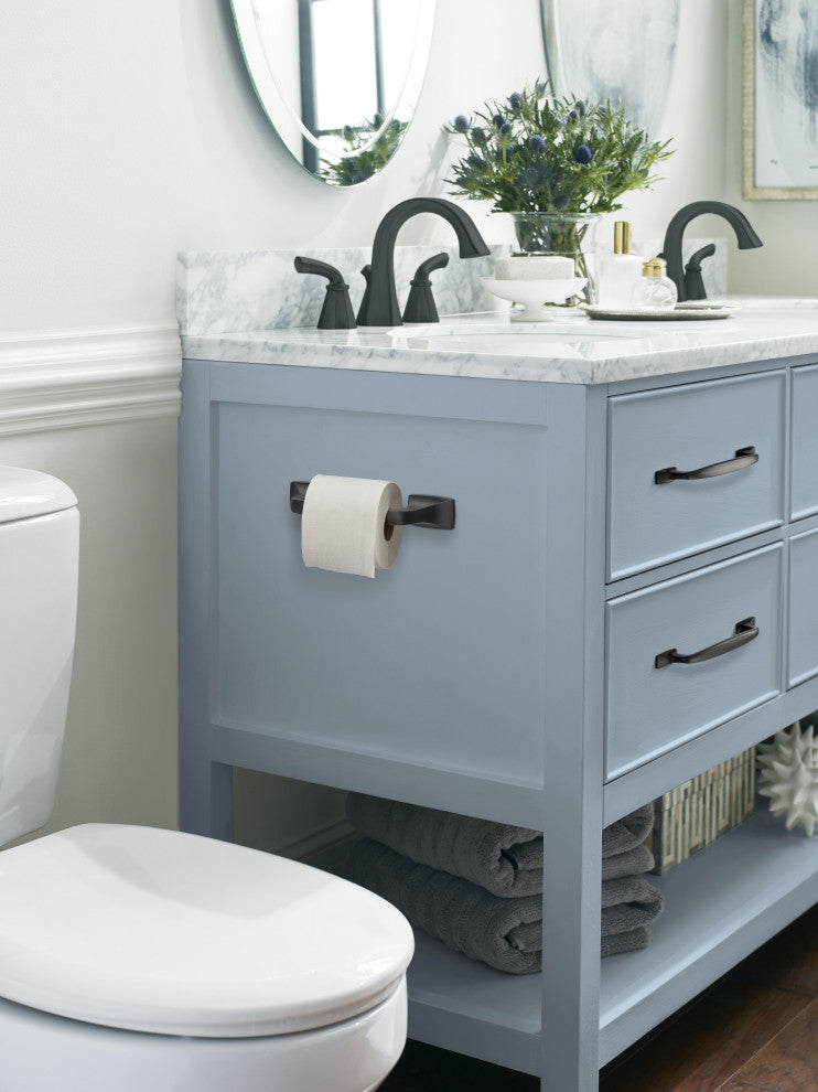 Amerock Highland Ridge Transitional Pivoting Double Post Toilet Paper Holder, Ma