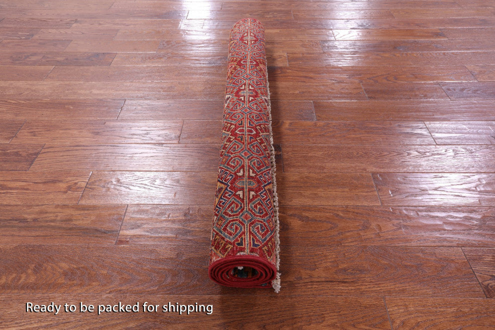 3' 11" X 6' 1" Khorjin Super Kazak Handmade Wool Rug Q10772