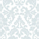 Modern Damask Wallpaper, Aqua and White, Bolt