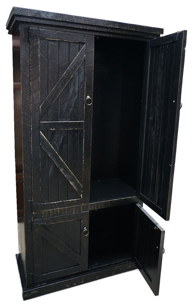 Barn Style Armoire / Kitchen Pantry, Persimmon Red