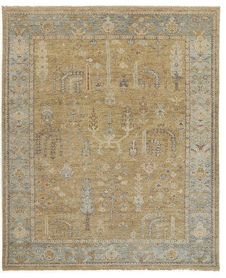 Weave & Wander Irie Gold/Light Blue 3'6"x5'6" Hand Knotted Area Rug