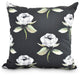 Floral Bunch 18" Black Floral Print Decorative Throw Pillow