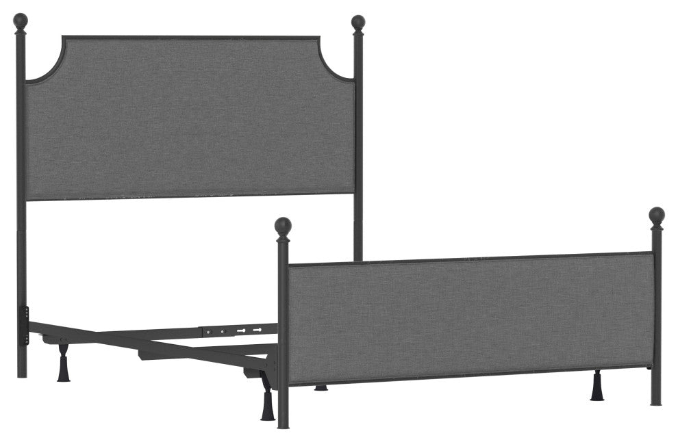 McArthur Metal and Upholstered Bed, Black, Queen
