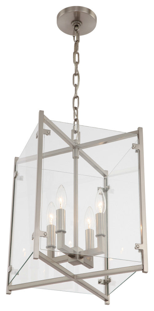 Crystorama Lighting Group DAN-8796 Danbury 4 Light 12"W Taper - Brushed Nickel