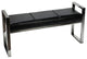 Cortesi Home Holden Contemporary Metal Entryway Bench, Black Faux Leather
