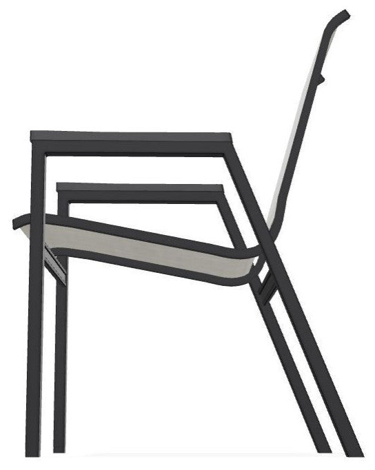 Bazza Sling Stackable Outdoor Dining Chair, Ella/Black