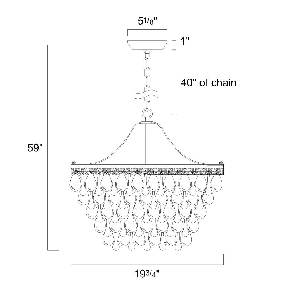 6-Light Antique Bronze Six Tier Crystal Chandelier  Glam Lighting