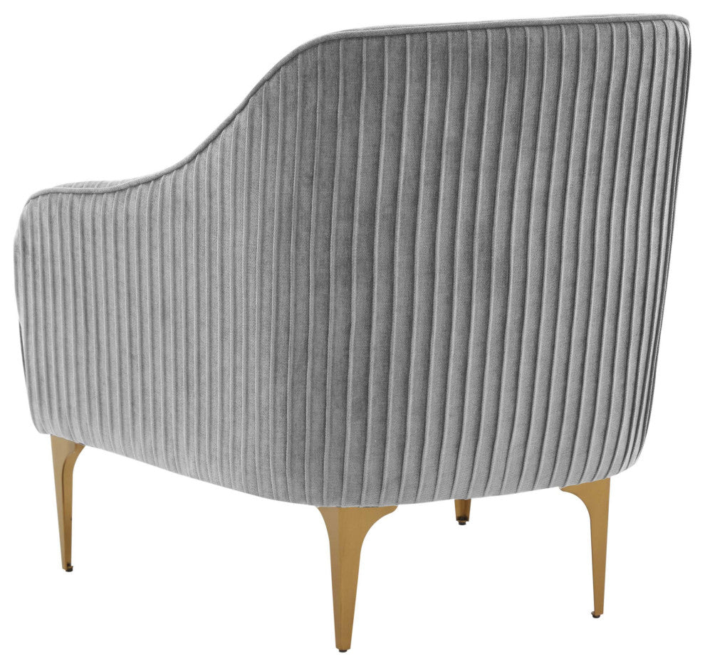 Serena Gray Velvet Accent Chair