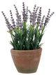 10" Artificial Lavender and Leaves, Weathered Pot