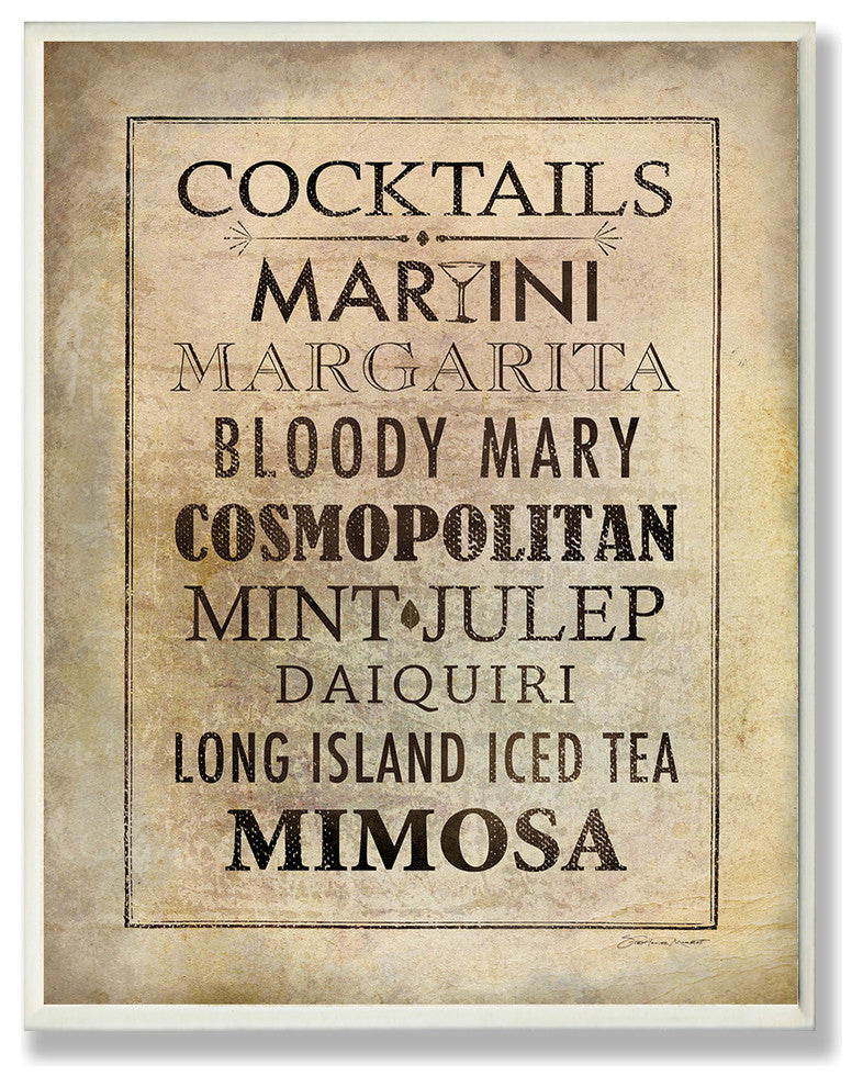 Cocktails Menu Vintage