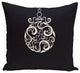 Fancy-Bulb, Decorative Holiday Print Pillow, Navy Blue, 16"x16"
