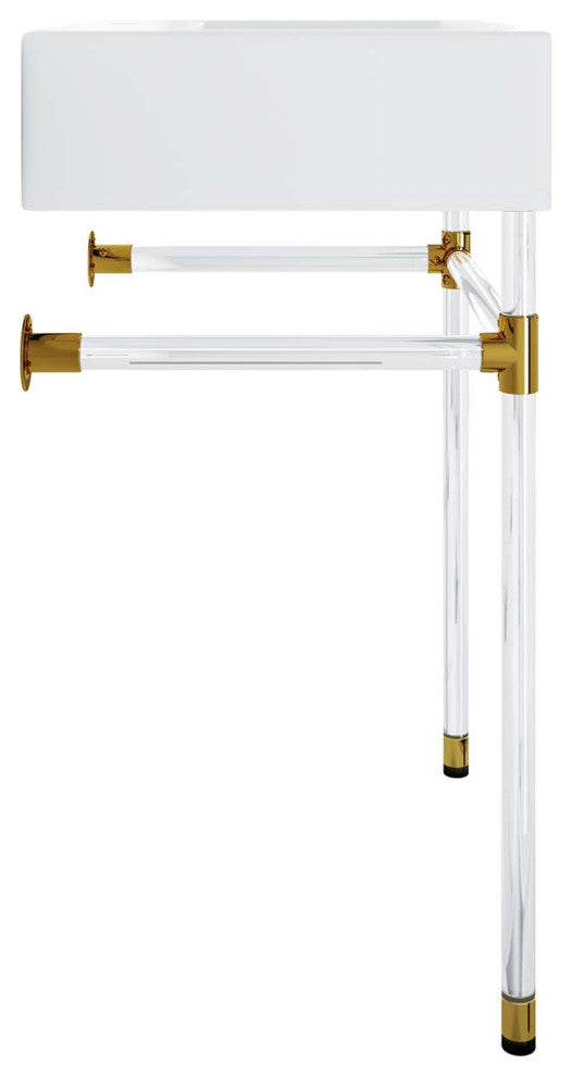 Redeem 24" Acrylic Wall-Mount Bathroom Vanity, Clear White