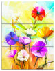 Colorful Gerbera Flowers Painting, Floral Canvas Artwork, 28x36, 3 Panels