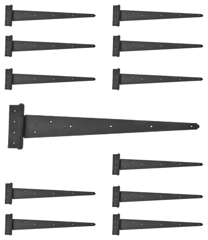 Tee Strap T-Hinge Large Black For Barn Doors or Large Gates 25 1/4" Length