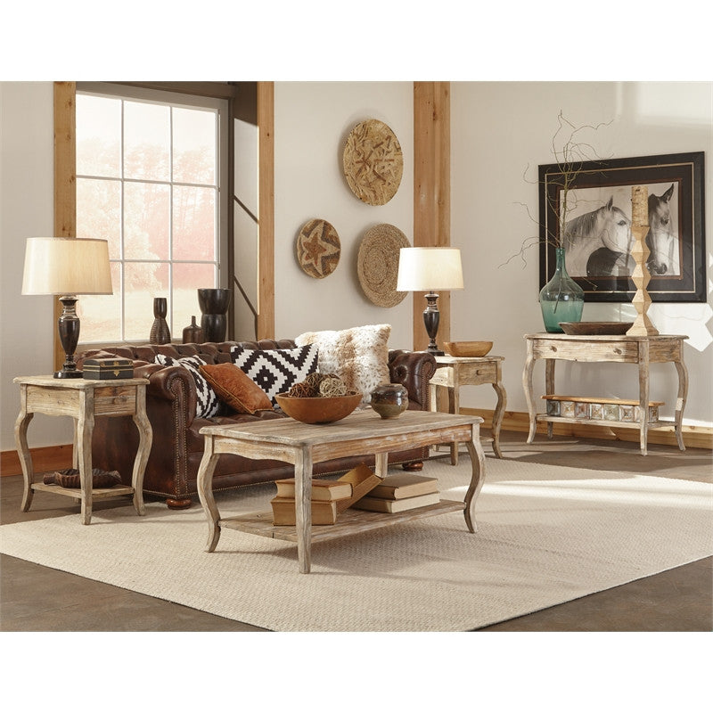 Rustic - Reclaimed Chairside Table, Driftwood