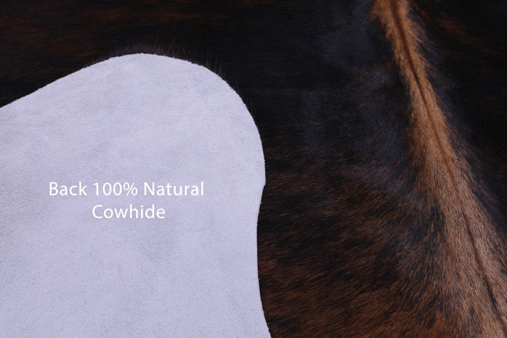 5' 9" X 5' 5" Tricolor Natural Cowhide Rug C1787
