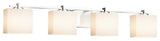 Fusion Era 4-Light Bath Bar, Rectangle, Chrome, Opal, LED