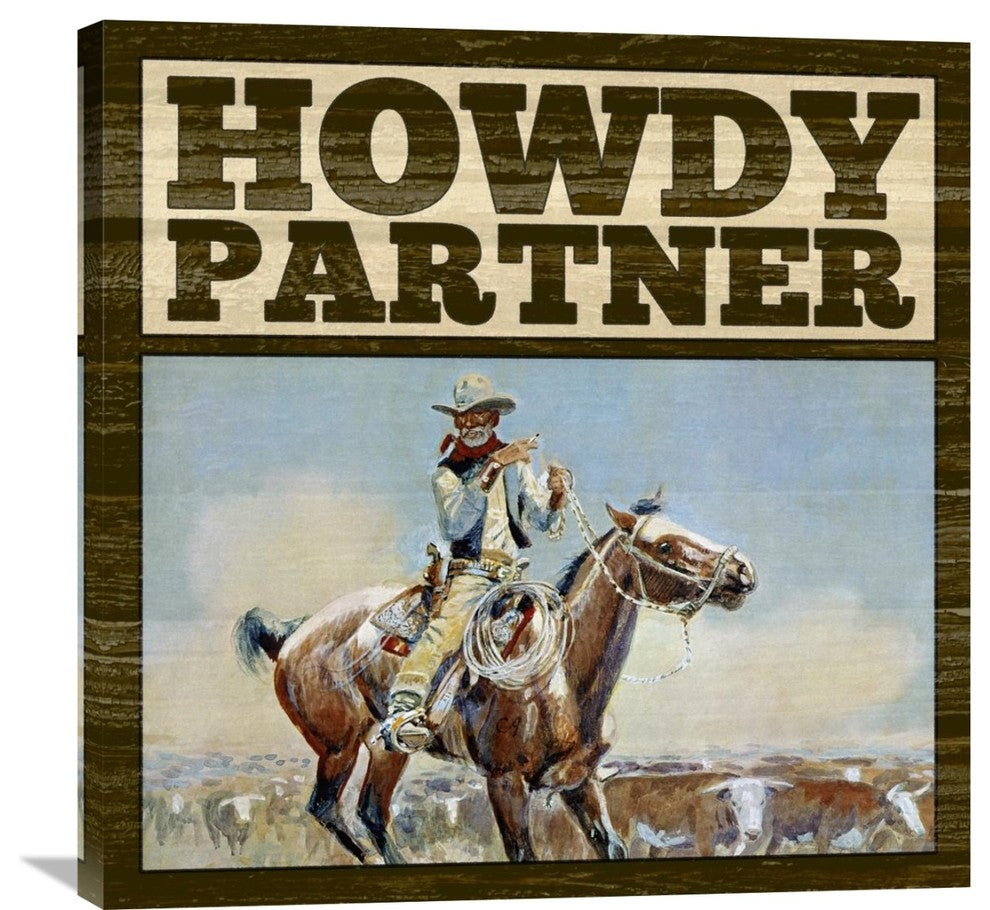 "Western - Howdy Partner" Artwork, 30"x30"