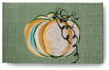 Pumpkin Fest Fall Design Chenille Area Rug, Green, 3'x5'