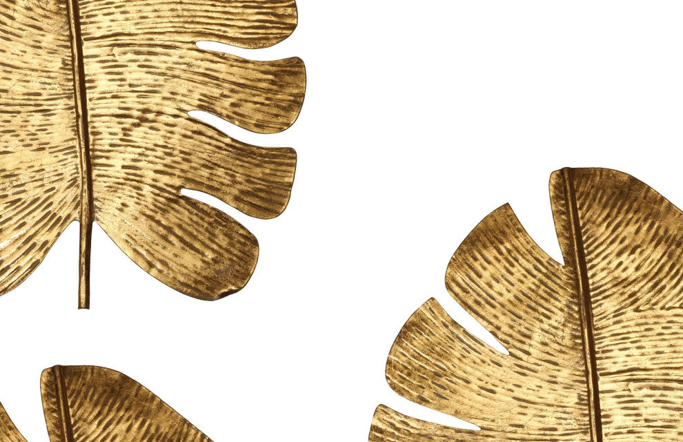 Gold Leaf Wall Art, 3-Piece Set