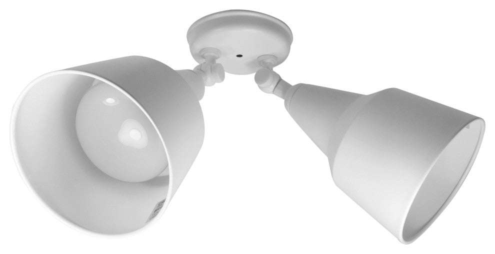 NICOR Double Cone Bullet Outdoor Flood Light Fixture, White
