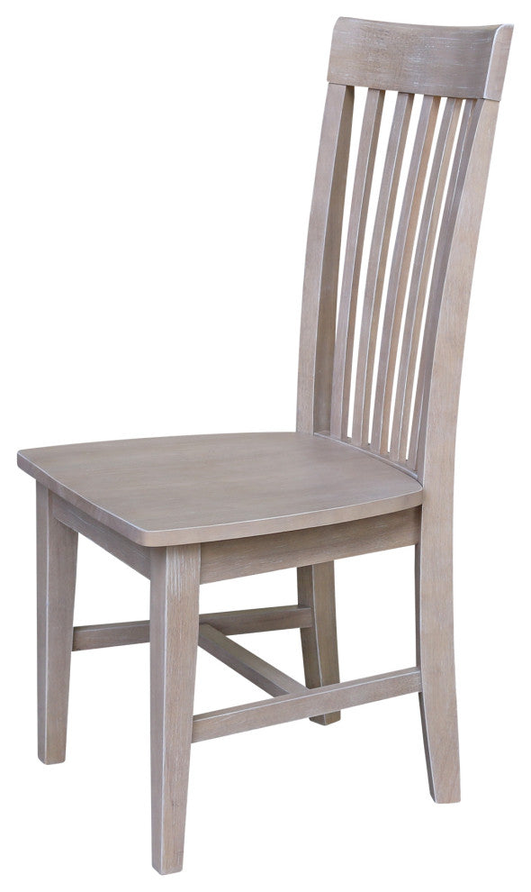 Set of Two Tall Mission Chairs, Washed Gray Taupe