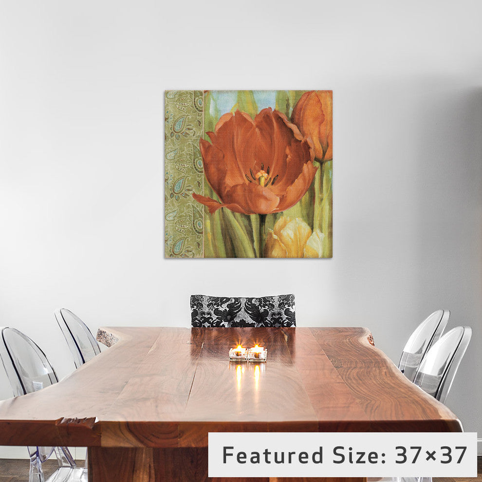 "Tulip Paisley" by Lisa Audit, Canvas Print, 26"x26"