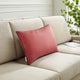 Accent Throw Pillow, Velvet, Red, Modern, Living Lounge Hotel Lobby Hospitality