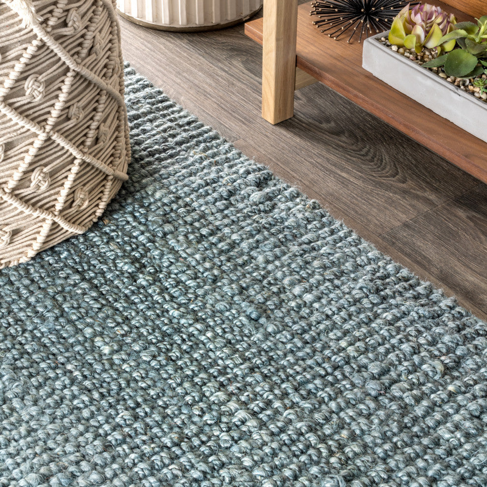 Para Hand Woven Area Rug, Light Blue/Gray, 10 Ft. X 13 Ft.