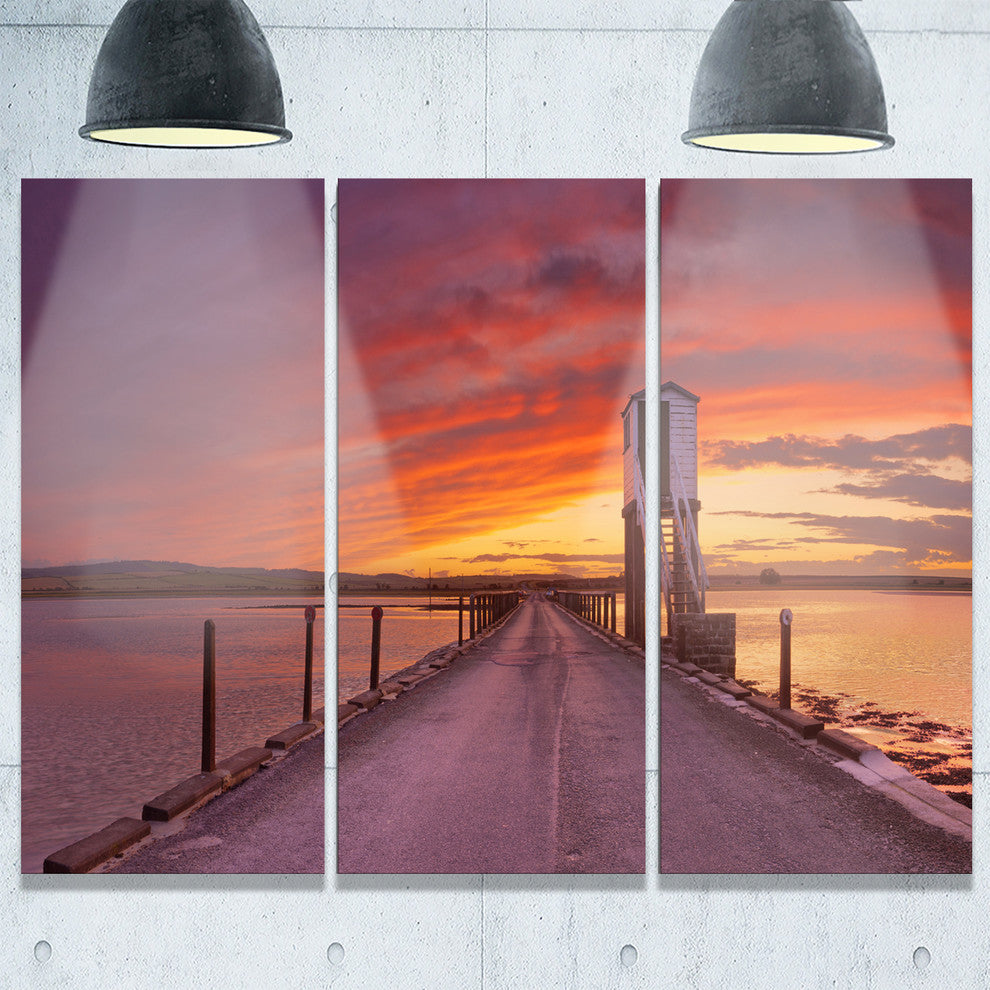 "Holy Island of Lindisfarne Panorama" Metal Wall Art, 3 Panels, 36"x28"