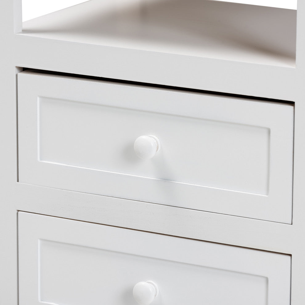 Yoder Contemporary White 2-Drawer Nightstand