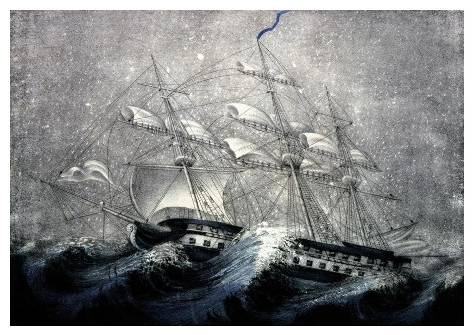 "A Squall off Cape Horn" Digital Paper Print by Unknown, 24"x17"
