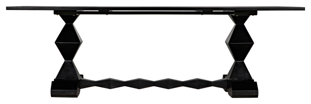 NOIR Furniture - Madeira Dining Table in Hand Rubbed Black - GTAB577HB