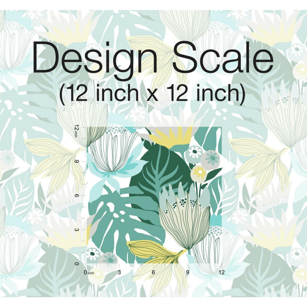 Retro Tropical Leaves Peel & Stick Wallpaper