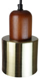 Conzumel Wood and Gold Mini Pendant