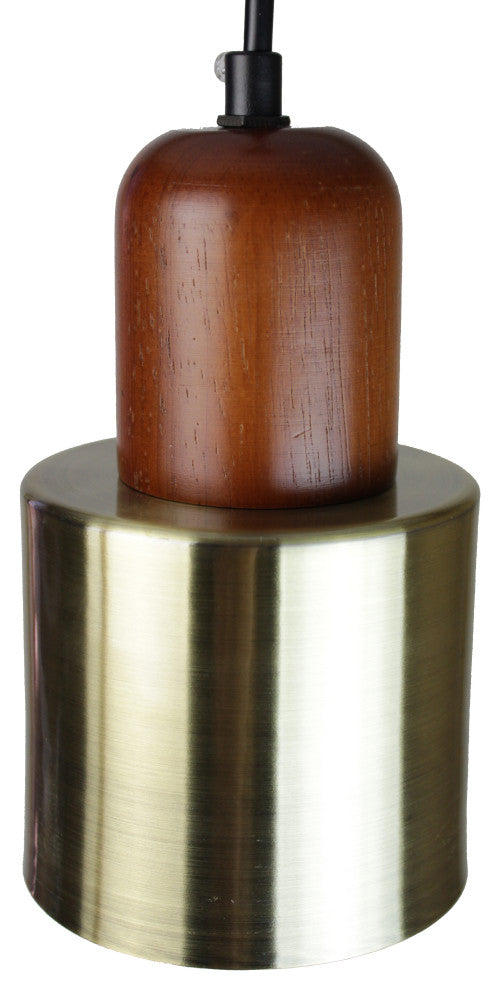 Conzumel Wood and Gold Mini Pendant