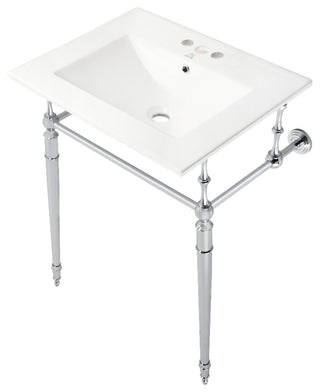 Fauceture KVPB24187W4CP 24" Console Sink, Legs, 4", 3 Hole